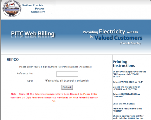 SEPCO Bill Online-Price in Pakistan